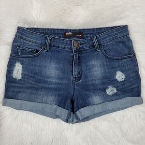 BDG Denim Shortie Distressed Shorts